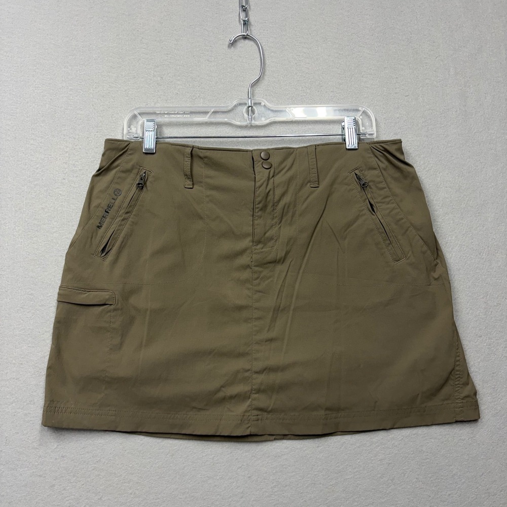Merrell Hiking Skort Women 10 Brown Skirt Shorts Utility Outdoor Activewear